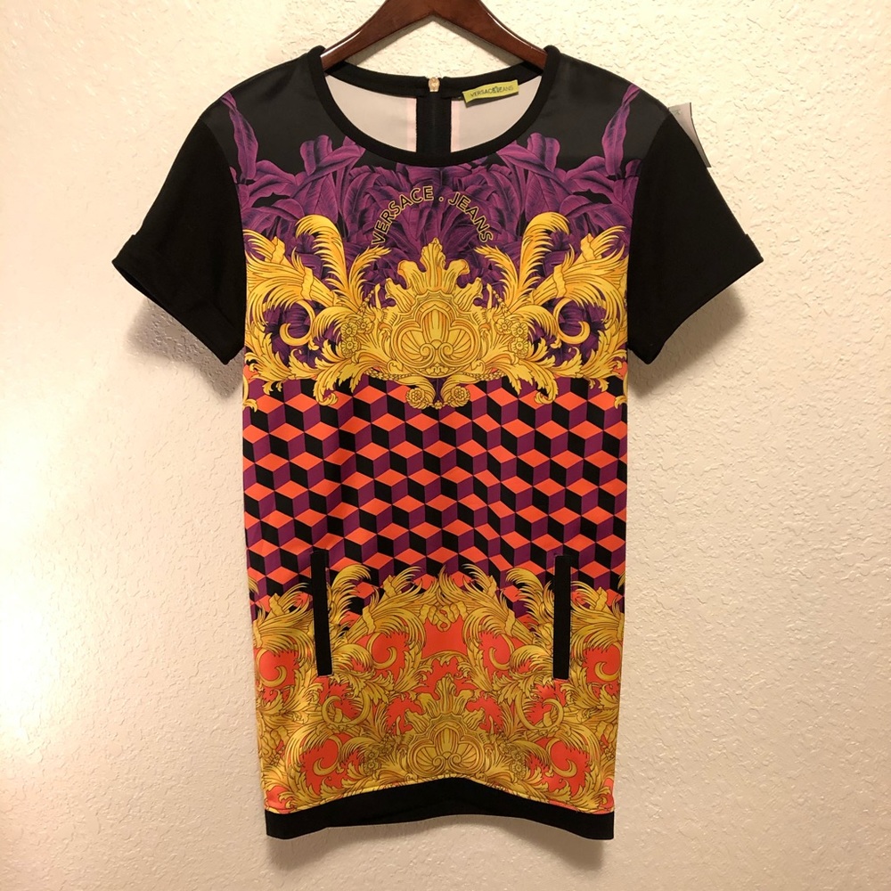 Versace Jeans Logo Dress: Short Sleeve Mini